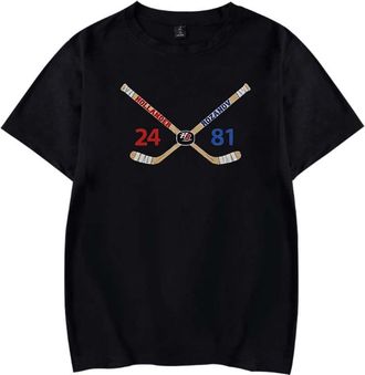 Generic Heated Rivalry Hollander Rozanov Hockey T-Shirt Unisex Casual Crewneck Short Sleeve Tee (L,Black)