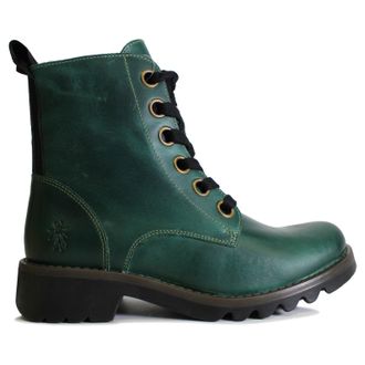 FLY London RAGI539FLY Rug Leather Womens Ankle Boots - Shamrock Green - Size:UK 4