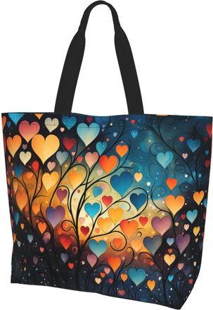 Generic Love Under The Night Sky Grocery Bag Reusable Shopper Bag Eco Friendly Grocery Bags For Work College Daily Use