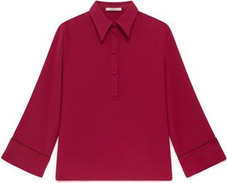 Maliparmi Sabl&eacute; Cr&ecirc;pe Shirt - Dames - Overhemden - Rood - XL - Polyester - Overhemden