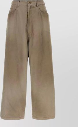 Balenciaga wide leg two tone cotton polyester trousers
