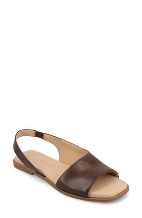 Journee Collection Brinsley Slingback Sandal in Brown Pu at Nordstrom Rack, Size 9.5