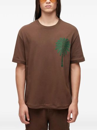 Osklen T-shirt met geborduurde palmboom - Bruin