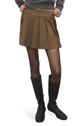 Mango Brittany Pleated Miniskirt in Brown at Nordstrom, Size 2