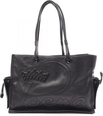 Loewe Black Leather Handbag Tote Bag (Pre-Owned)
