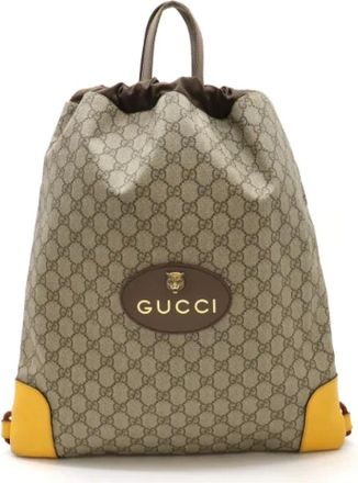 Gucci Pre-owned Bucket Bags, female, Beige, Size: ONE SIZE Pre-owned Canvas shoulder-bags