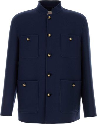 Valentino Garavani Mens Navy Blue Wool Blend Jacket - Dark Blue - Size EU 48 (Mens)