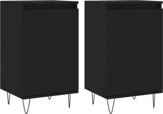 vidaXL Sideboards 2 pcs Black 40x35x70 cm Engineered Wood Vidaxl