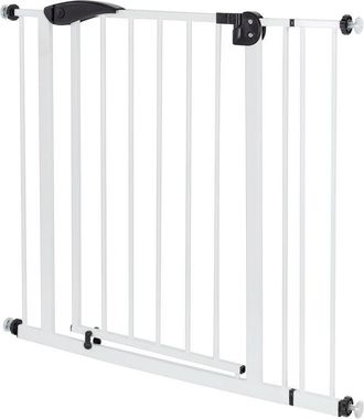 ECD Germany Ecd Germany - Barrera De Seguridad Para Ni&ntilde;os, Perros Y Gatos 85-95 Cm Incl. 10cm De Extensi&oacute;n Protector De Puerta Met&aacute;lico Blanco Giratoria Ambos Lad
