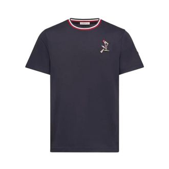 Moncler T-Shirts, male, Blue, Size: 2XL Ss T-Shirt