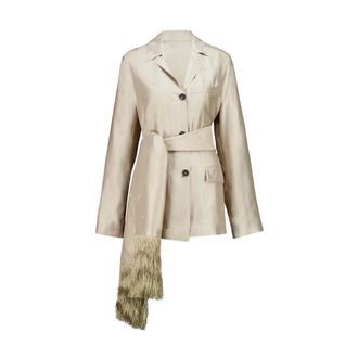 Ferragamo Dames, Blouses & Shirts, Beige, Maat: 2XS Zijde
