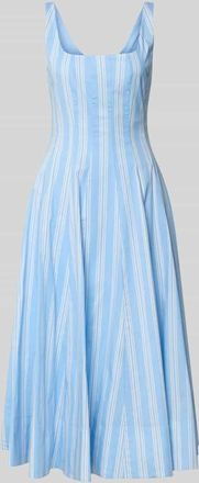 Staud Midikleid mit Karree-Ausschnitt Modell Wells in Blau, Gr&ouml;&szlig;e 34