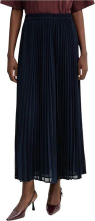Michael Kors Pliss&eacute; Maxi Rok - Dames - Maxi Rokken - Blauw - XS - Polyester - Rokken