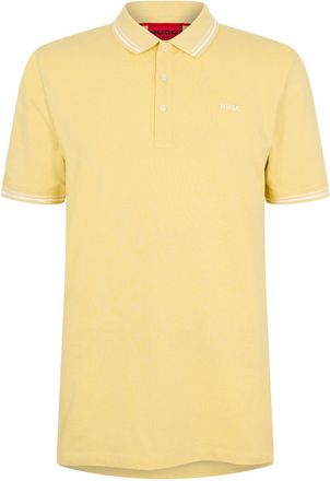 HUGO BOSS Hugo Mens Collared Neck Button Placket Polo Shirt in Medium Yellow - Size X-Large