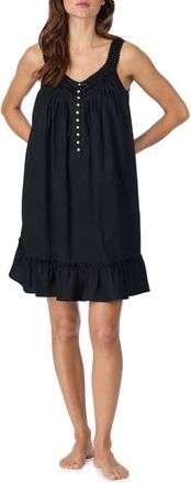 Eileen West Cotton Lawn Nightgown in Black at Nordstrom, Size X-Large
