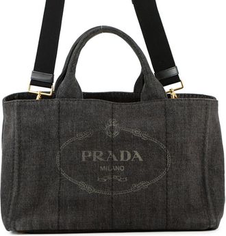 Prada Black Canapa Tote Bag (Pre-Owned)