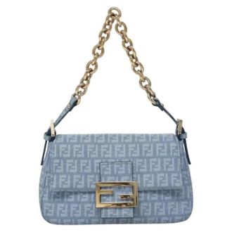 Fendi Pre-owned Leather fendi-bags - Dames - Vintage Schoudertas - Blauw - ONE Size - Leer - Vintage