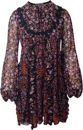 Giambattista Valli Floral Print Dress in Multicolor Silk