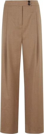 Eleventy Wide-Leg Trousers With Front Pleats