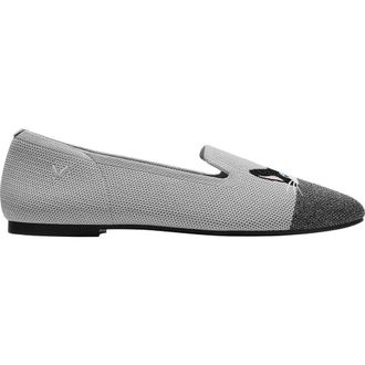 Vivaia Round-Toe Embroidered Loafers in Oyster Rich Grey - Moo Cat at Nordstrom, Size 8.5