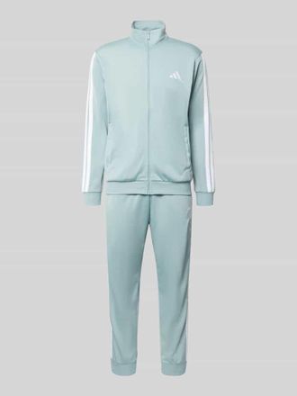 adidas Regular Fit Sweat-Anzug mit Kontraststreifen in Mint, Gr&ouml;&szlig;e XXL