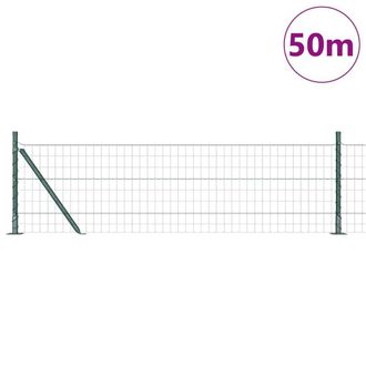 Berkfield Home Green Euro Fence with 13 Flanged Posts 0.4x50 m Galvanised Steel