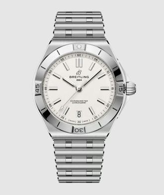 Breitling Chronomat Automatic Silver Dial Mens Watch AB3114101A1A1
