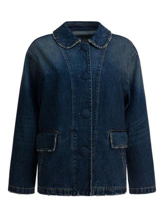 Prada Giacca denim con colletto Peter Pan - Blu