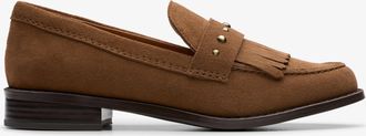 Clarks Hana Loafer Walnut Suede Schoenen