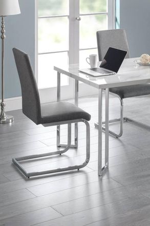 Julian Bowen Roma High Back Upholstered Dining Chair (Set of 2) in Grey