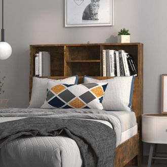 vidaXL Headboard Cabinet Smoked Oak 100x19x103.5 cm Vidaxl