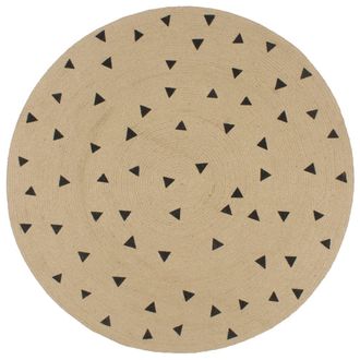 vidaXL Alfombra De Yute Tejida A Mano Estampado De Tri&aacute;ngulos 150 Cm Vidaxl