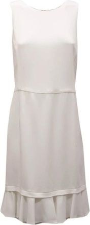 Armani Viscose Blend Jurk - Dames - Korte kleedjes - Wit - M - Kleedjes
