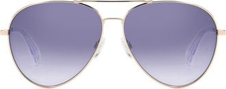 Rag & Bone 59mm Aviator Sunglasses in Gold/Grey Ms Silver at Nordstrom Rack