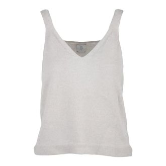 Eleventy Sleeveless Tops, female, Beige, Size: S Sleeveless Top