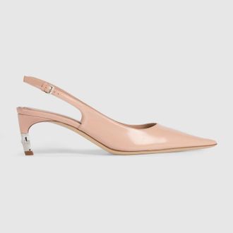 Gucci Womens Castello Slingback, Pink, Leather