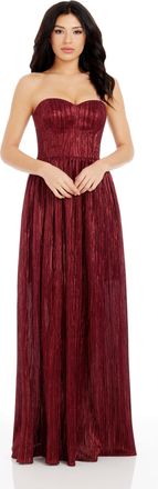 Dress The Population Audrina Strapless Pleated Gown