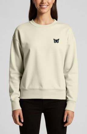 Dalix Butterfly Relaxed Fleece Crewneck Sweatshirt at Nordstrom, Size Xx-Large