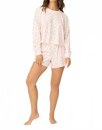 PJ Salvage Boyfriend Boxer Heart To Heart Pj Short Set In Ivory