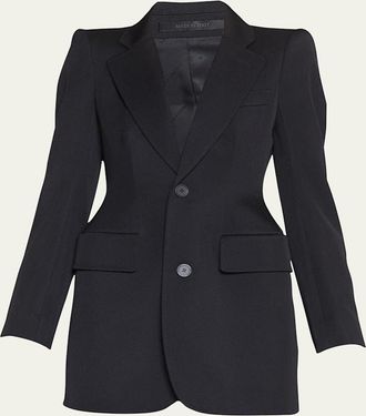 ジャケット BALENCIAGA BLACK BOUCLE OVERSIZE HOURGLASS BLAZER Balenciaga Black Bouclã© Oversize Hourglass Blazer from