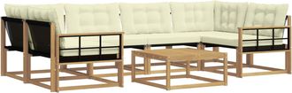 vidaXL Conjunto De Sof&aacute;s De Exterior 7 Uds. Blanco Y Crema Vidaxl