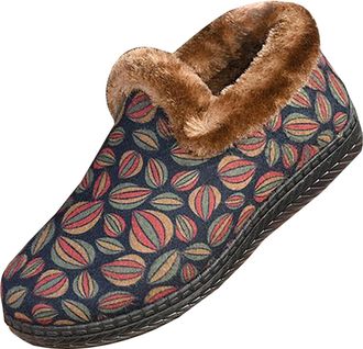 Generic Lady Boots Keep Warm Plush Deer Prints Flat Round Toe Lazy Suede Shoes Boots Womens Knee High Boots Size 5 Uk (Blue, 4.5)