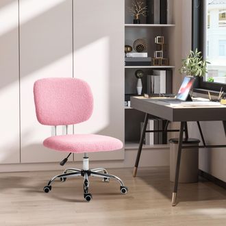 STILVORA Sedia Da Ufficio Ergonomica Senza Braccioli, Girevole E Con Altezza Regolabile, In Velluto Rosa