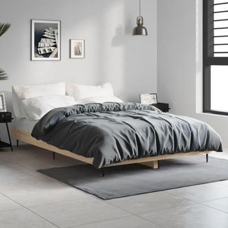 vidaXL Estructura De Cama Sin Colch&oacute;n Madera Roble Sonoma 120x190 Cm Vidaxl