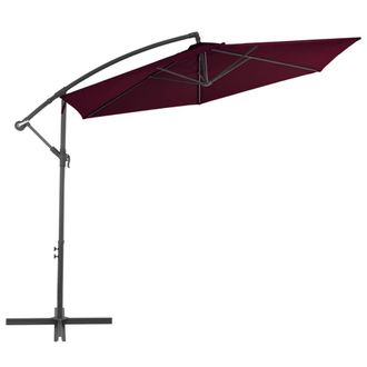 Berkfield Home Cantilever Umbrella with Aluminium Pole Bordeaux Red 300 cm