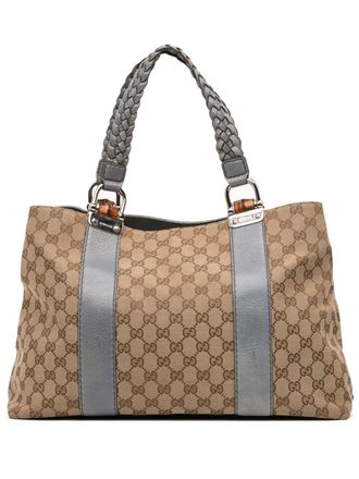 Gucci 2016-2025 GG Canvas Bamboo Libeccio tote bag - Marrone