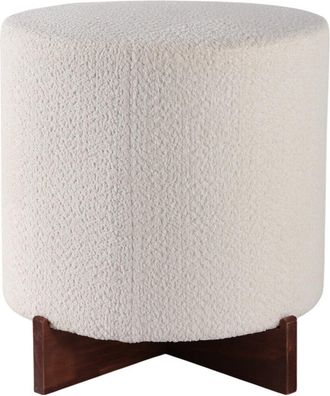 Sagebrook Home 18In Modern Teddy Ottoman With Wood Base