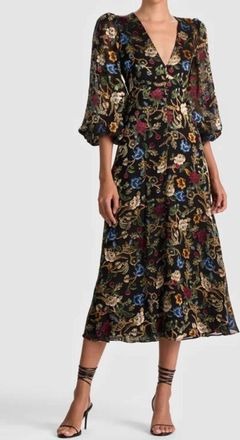 Alice & Olivia Mona Midi Dress In Tapestry