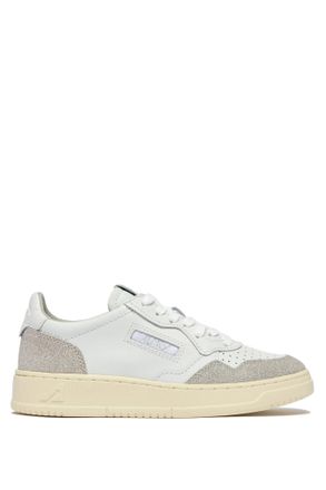 Autry White Medalist Suede Glitter Sneakers