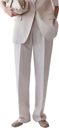 Lafayette 148 New York Gates Full Leg Silk & Linen-Blend Pant